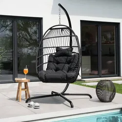HOME DELUXE Hängesessel LOMA – 1 Sitzer Schwarz