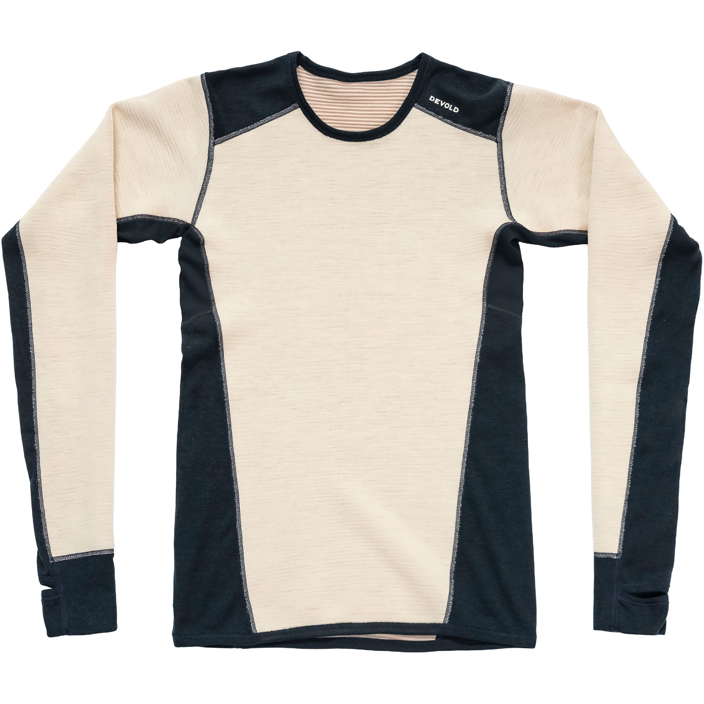 Devold Reverso Merino Damen Langarm Unterhemden beige Größe L Geruchsneutralisierend Merinowolle