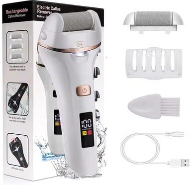 Inspire Select Waterproof Electric Foot Callus Remover USB Rechargeable Heel Grinder For Dead Skin   Professional Pedicure Foot File white Jd506s