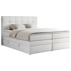 BOXSPRINGBETT ERNI KING 180/200 Weiß Kunstleder - H4