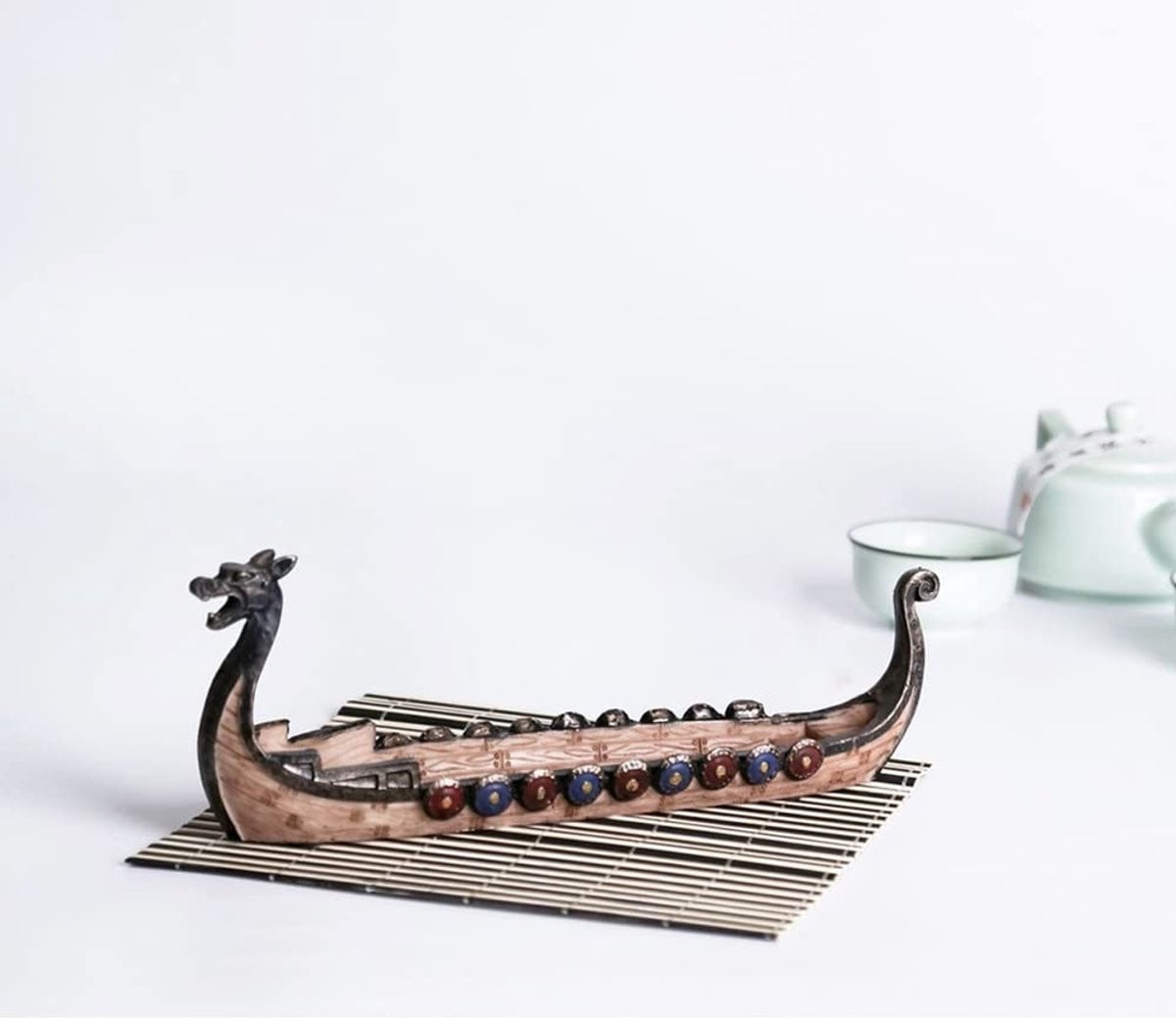 Allecto Dragon Boat Incense Houder - Handgemaakte Retro Viking Stijl Decoratie