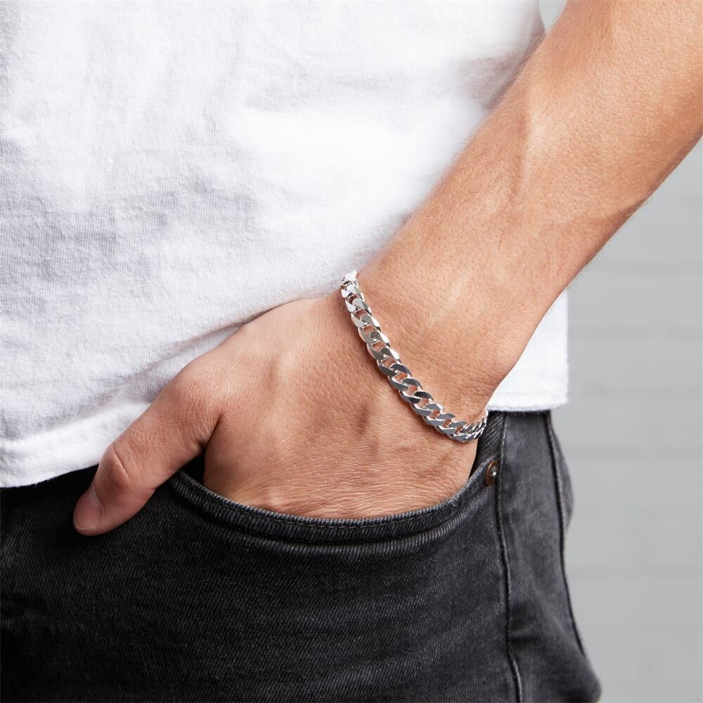 Unique 925 Silberarmband: Panzerarmband Silber 8mm silber