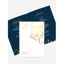 Menükarten Hochzeit selbst gestalten mit Spruch und Fotos im Onlinedesigner bei Meine-Kartenmanufaktur.de