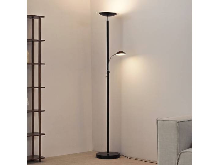 Lampadaire Malea LED avec bras noir - Lindby - Salon / séjour - Moderne - Métal - Multi-ampoules