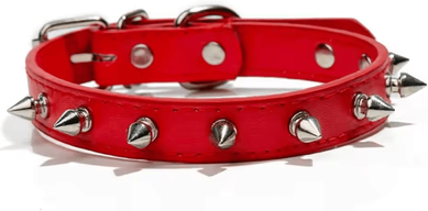 Inspire Curations RebelPaws Adjustable Studded Pet Collar red l
