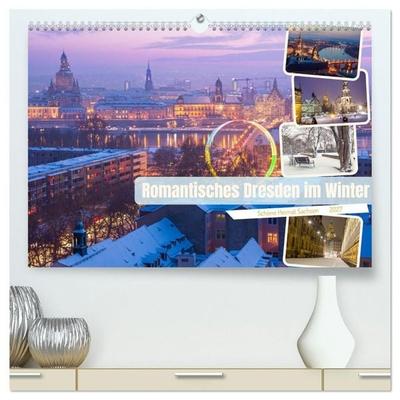 Romantisches Dresden im Winter (hochwertiger Premium Wandkalender 2027 DIN A2 quer), Kunstdruck in Hochglanz