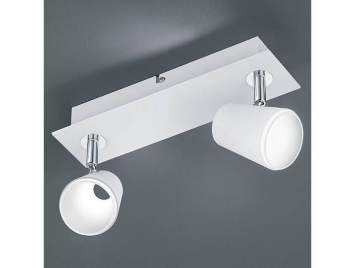Trio Lighting Weiß-chromfarbener LED-Spot Narcos - 2-flg, weiß / opal, für Wohn- / Esszimmer, Metall, Modern
