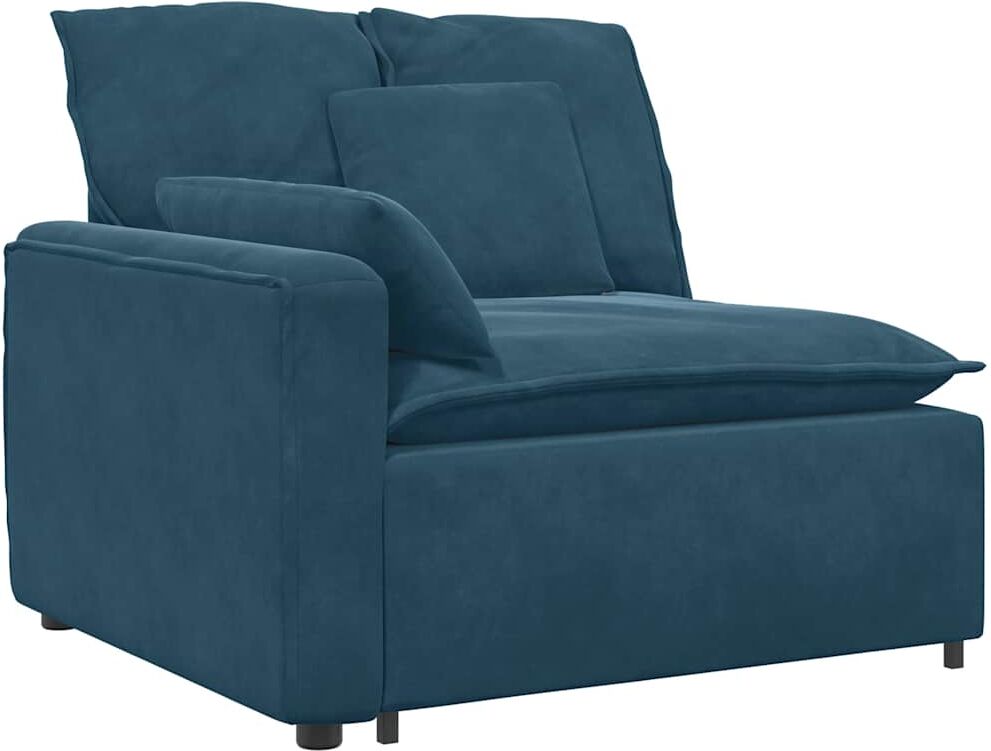 vidaXL Canapé modulable avec coussins bleus