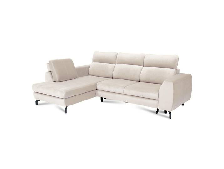 Idohome Polsterecke Ante beige mit verstellbaren Kopfstützen, Beige, Metall, Uni, Ottomane links,L-Form, 266x184 cm, Wohnzimmer, Sofas & Couches, Wohnlandschaften, Ecksofas