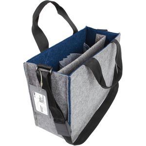 Sigel Laptoptasche Desk Sharing Bag Bicolor M, grau / blau, 100% recycelter Filz, bis 15,4 Zoll