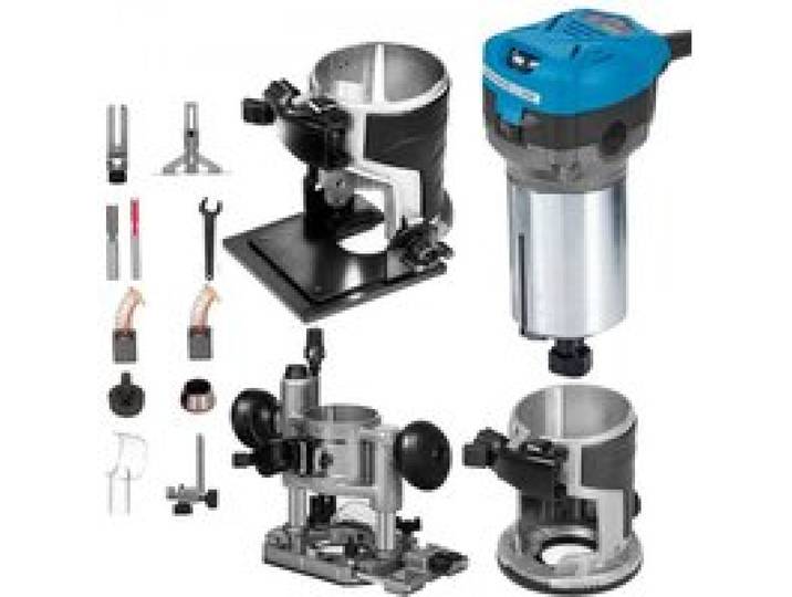 VEVOR Holzfräse Oberfräse 710 W, Kompakter Holzfräse mit 3 Basen, 10000-30000 U/min Kantenfräse, 1/4 & 3/8 Multifunktionsfräse mit Neigungsbasis Tauchbasis, Laminiergerät für Holzverarbeitung