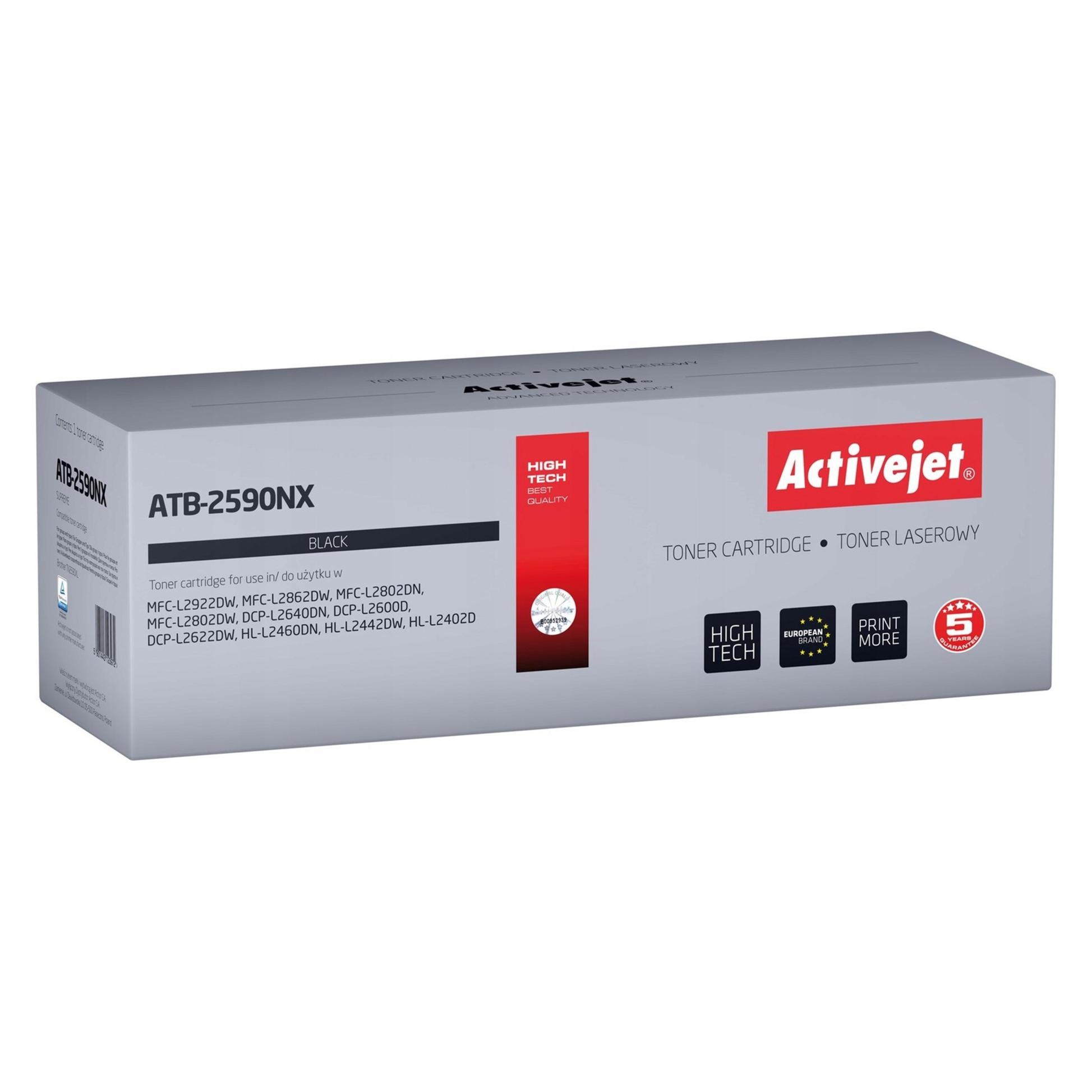 Activejet ATB-2590NX Toner für Brother Drucker Ersatztoner Brother TN2590XL Supreme 3000 Seiten (BK) (ATB-2590NX)