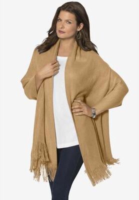 Women's Pashmina Shawl by Accessories For All in Soft Camel