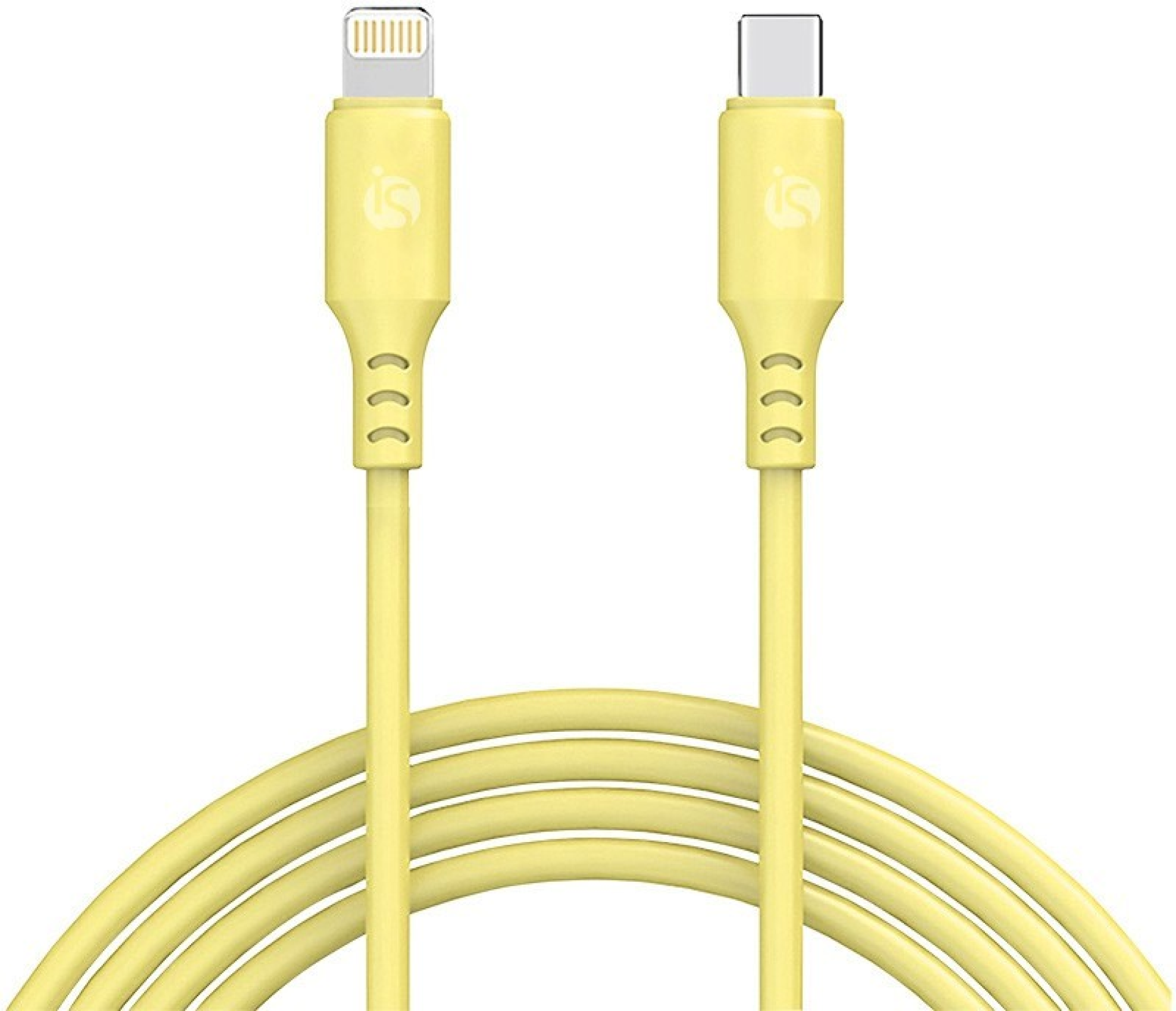 iS Cabo Silicone Líquido USB-C - Lightning 1 m - Amarelo