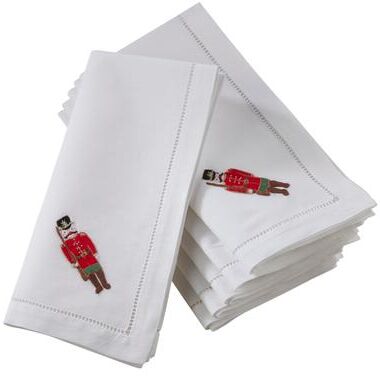 Saro Lifestyle Table Napkins With Embroidered Soldier And Hemstitch Design (Set of 6)