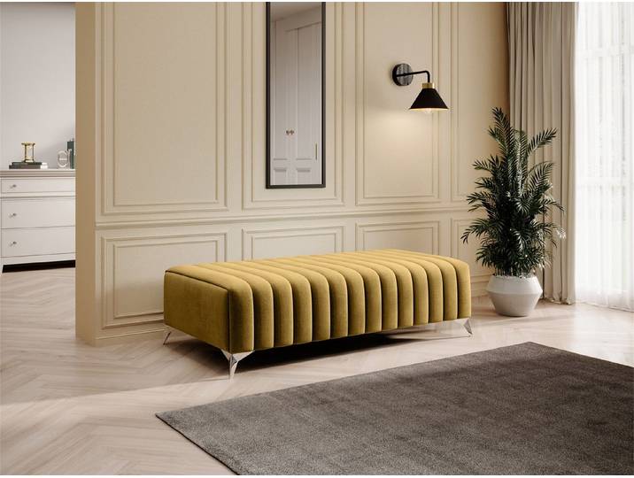 Fun Möbel Polsterhocker Designerhocker ELENI in Velourstoff Monolith
