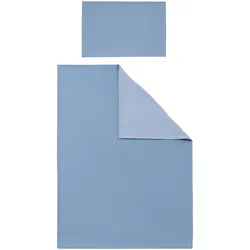 BORNINO HOME Wende-Bettwäsche Musselin 40x60/100x135 cm, blau