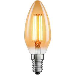 ledscom.de E14 LED Leuchtmittel, Kerze, extra warmweiß (2500 K), 4,1 W, 458lm, goldfarben