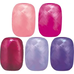 5 Rollen Geschenkbänder Schleifenband Kräuselband rosa, pink, lila
