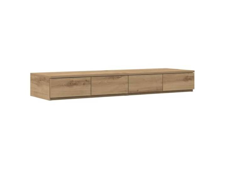 Coespram Bettschublade 4 Fächer Artisan-Eiche 120x36,5x16,5 cm Clevere Schlafzimmer-Lösung mit Push-to-Open Funktion, vielseitig als Bank nutzbar und belastbar mit bis zu 100 kg.