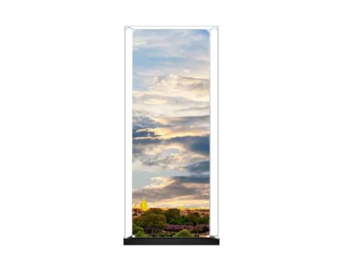 FEIFANYIFEI Transparente Acryl-Vitrine für Lego 10307 Eiffelturm, staubdichte Vitrine mit LED-Licht-Set (60 x 60 x 155 cm), Modell nicht im Lieferumfang enthalten