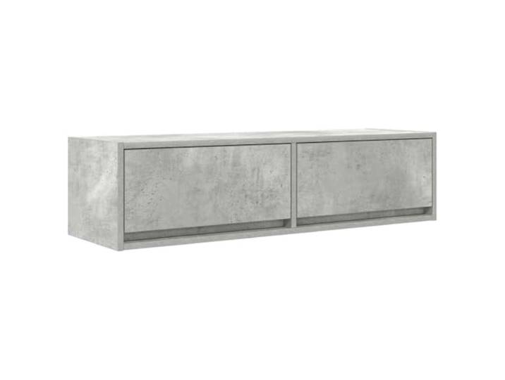 GKHPYURE TV-Schrank Grau Zement 100 x 31 x 25,5 cm Holz mehrschichtig Wandmontage, 2 Schubladen, platzsparendes Design, Stauraum für Wohnzimmer