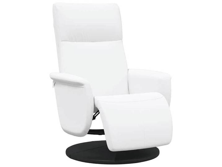 SARA@Fauteuil avec design inclinable avec repose-pieds blanc similicuir - Fauteuil mixe 1 personne HO38098