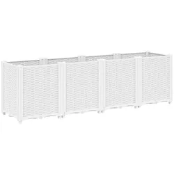 Helloshop26 - Hochbeet für Pflanzen Blumen Terrasse Garten 160 x 40 x 53 cm weißes Polypropylen 02_0037460