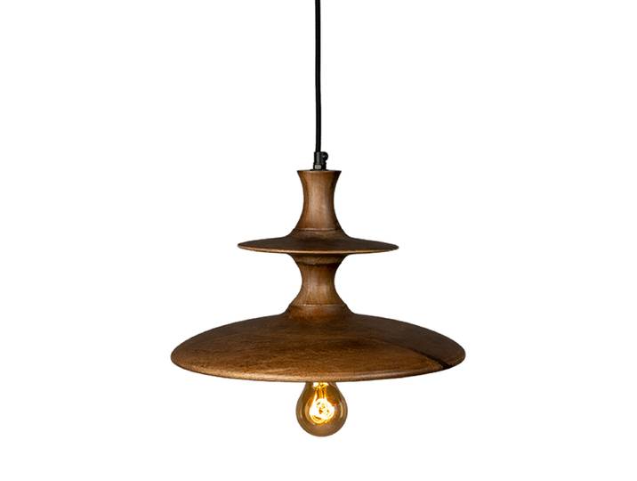 Design Pendellampe „Cath Walnut“ Mangoholz Dunkelbraun Ø 22 x 34 cm Dutchbone