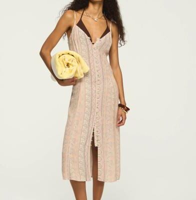 Lucky Brand Conversational Simone Slip in Pink Paisley, Size XL