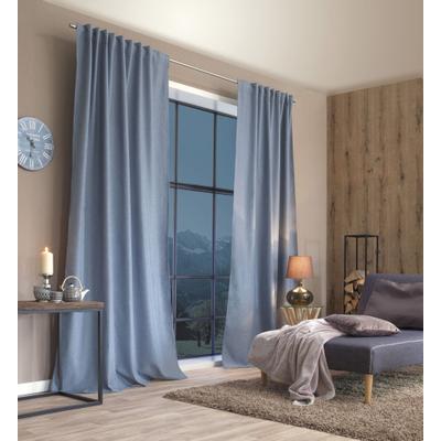 Gardine HOME BASICS "ESKIMO, 1 Stück, Thermo" Gr. 4, blau, B:135cm H:245cm, Polyester, Polyester, Gardinen, Gardine, Thermostoff Uni ESKIMO