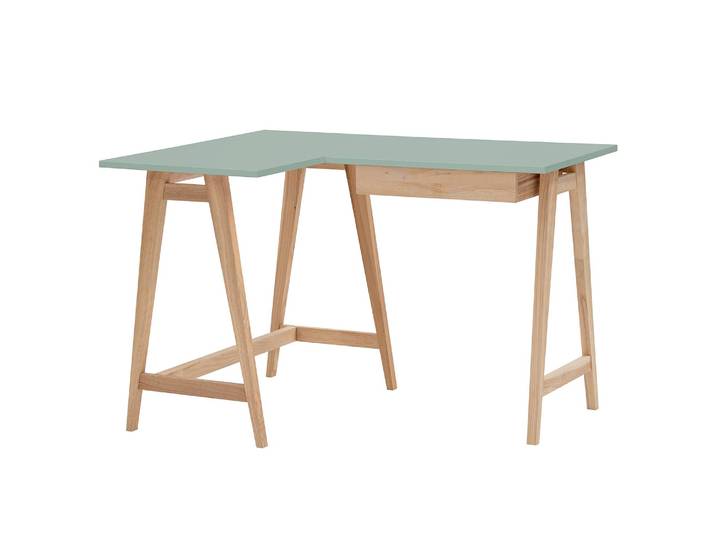 home24 Hoekbureau 115cm lade rechts groen/mintgroen