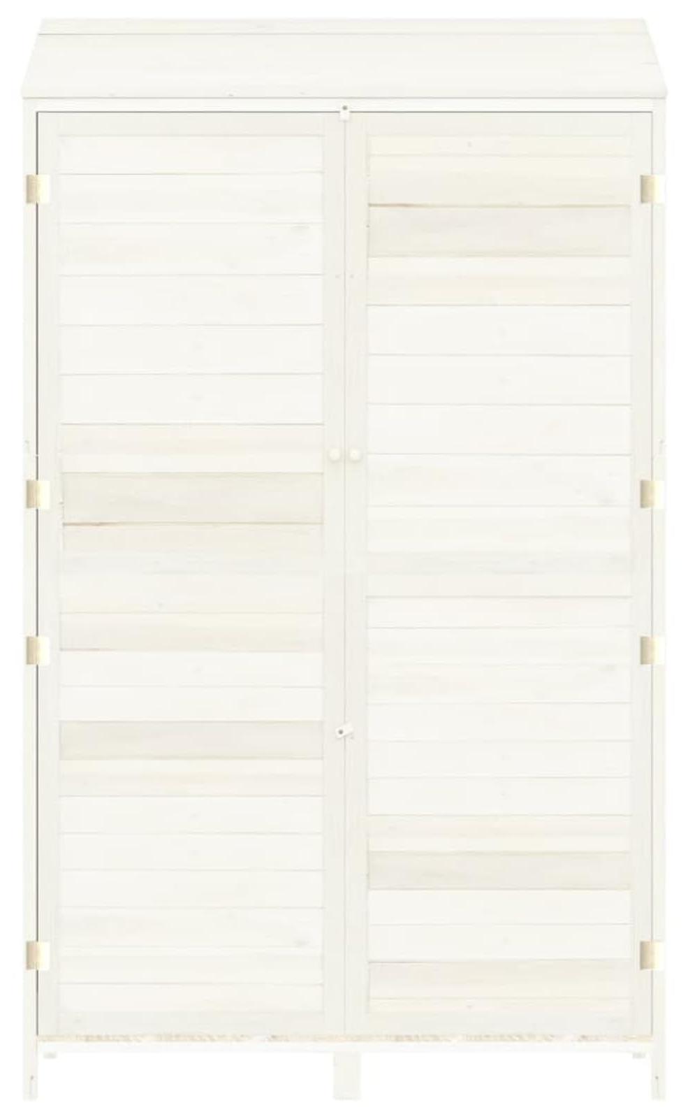 Gartenhaus, Gerätehaus - Weißes Holz - 102 cm Breite - 174,5 cm Höhe
