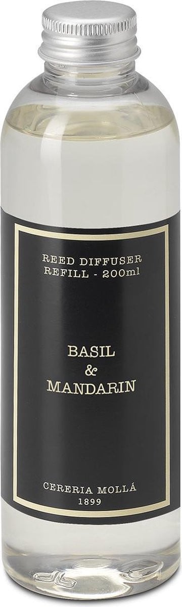 Cereria Mollà 1899 Refill Mikado Geurstokjes navulling Basil & Mandarin 200ml