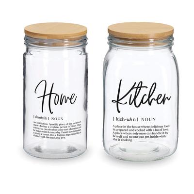 Vorratsglas ZELLER PRESENT "HOME & KITCHEN", braun (transparent, bambus), Bambus, Glas, Lebensmittelaufbewahrungsbehälter, luftdicht verschließbar