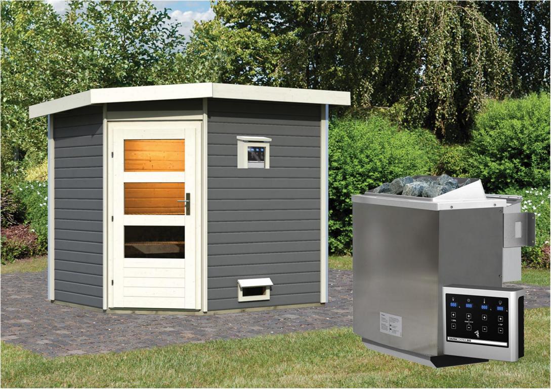 KARIBUHOLZT SH Mikka, 9kW Bio ext.Strg moderne Tür, terragrau 16913574