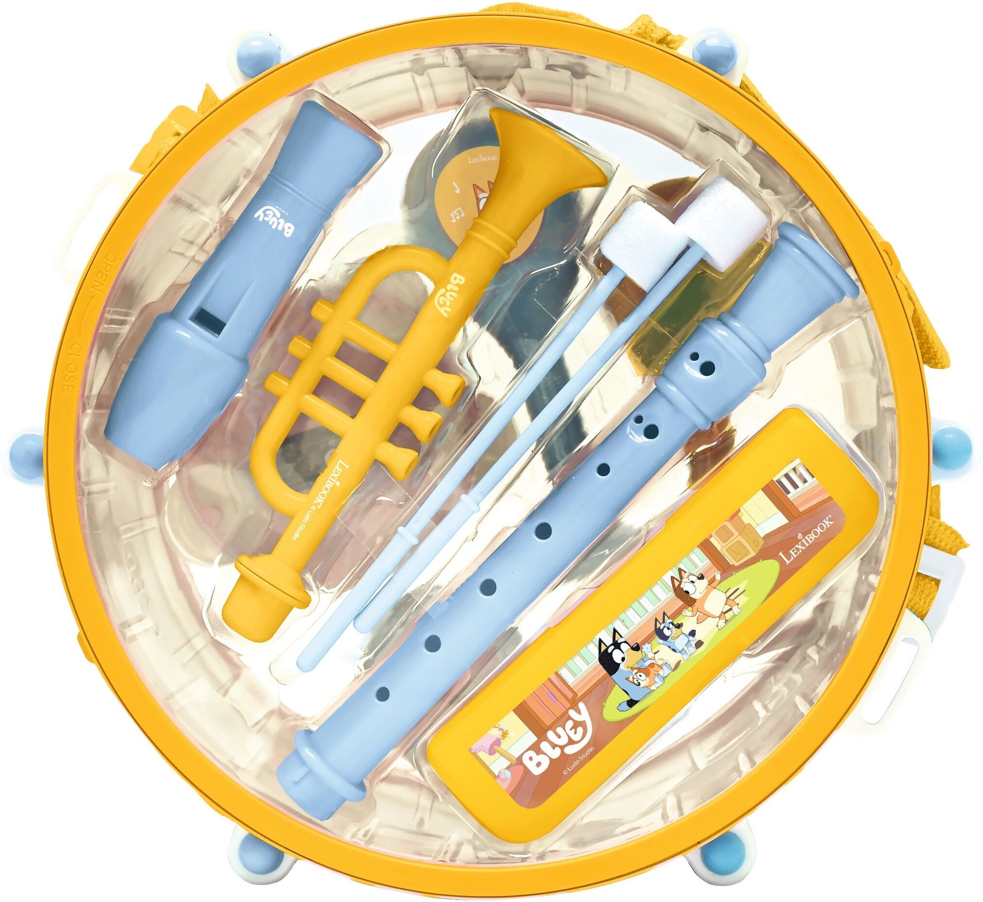 Lexibook Bluey 7-Piece Musical Instrument Set for Ages 3 and Up - Bluey-Themed Drum & 7-in-1 Instrument Collection
