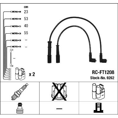 NGK Zündleitungssatz 9262 für Fiat ALFAROME/Fiat/LANCI