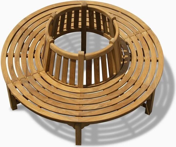 Baumbank Fermo mit Rückenlehne Teak Massivholz - Außend.: 220 cm - Modell: 360°