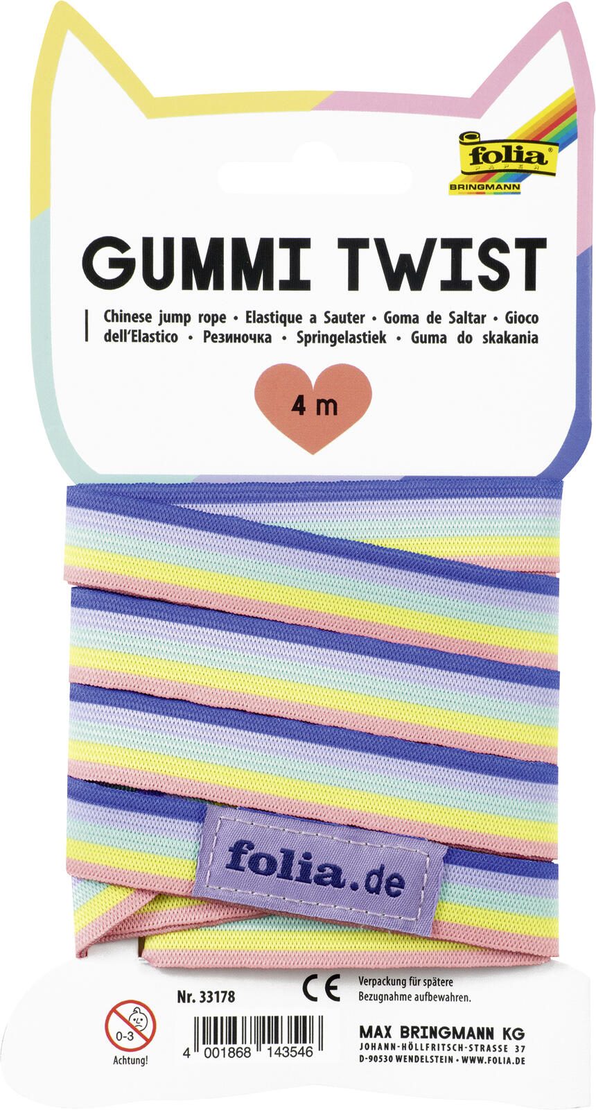 folia RAINBOW Gummitwist mehrfarbig 33178