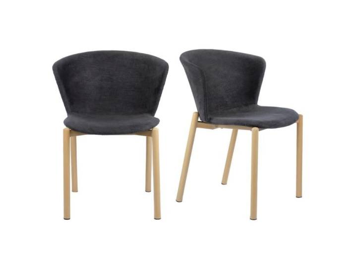 Lot 2 chaises tissu gris anth