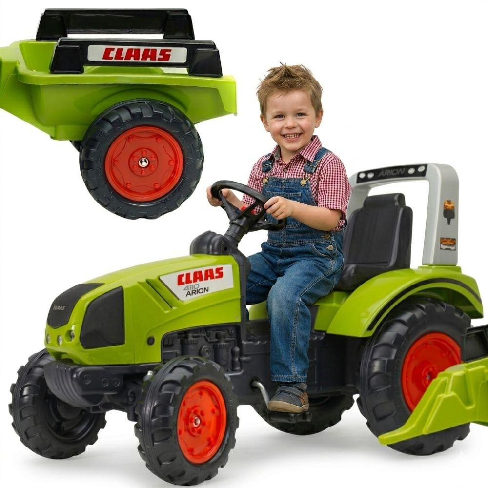 Falk Claas Traptractor met aanhanger - Groot tractorspeelgoed voor kinderen vanaf 3 jaar
