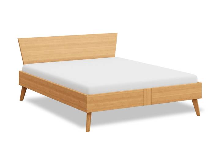 Naturwohnen Massivholzbett 140x200cm Erle natur geölt Serie Rivus Design und Handwerk perfekt vereint mit bioola® nature veredelt