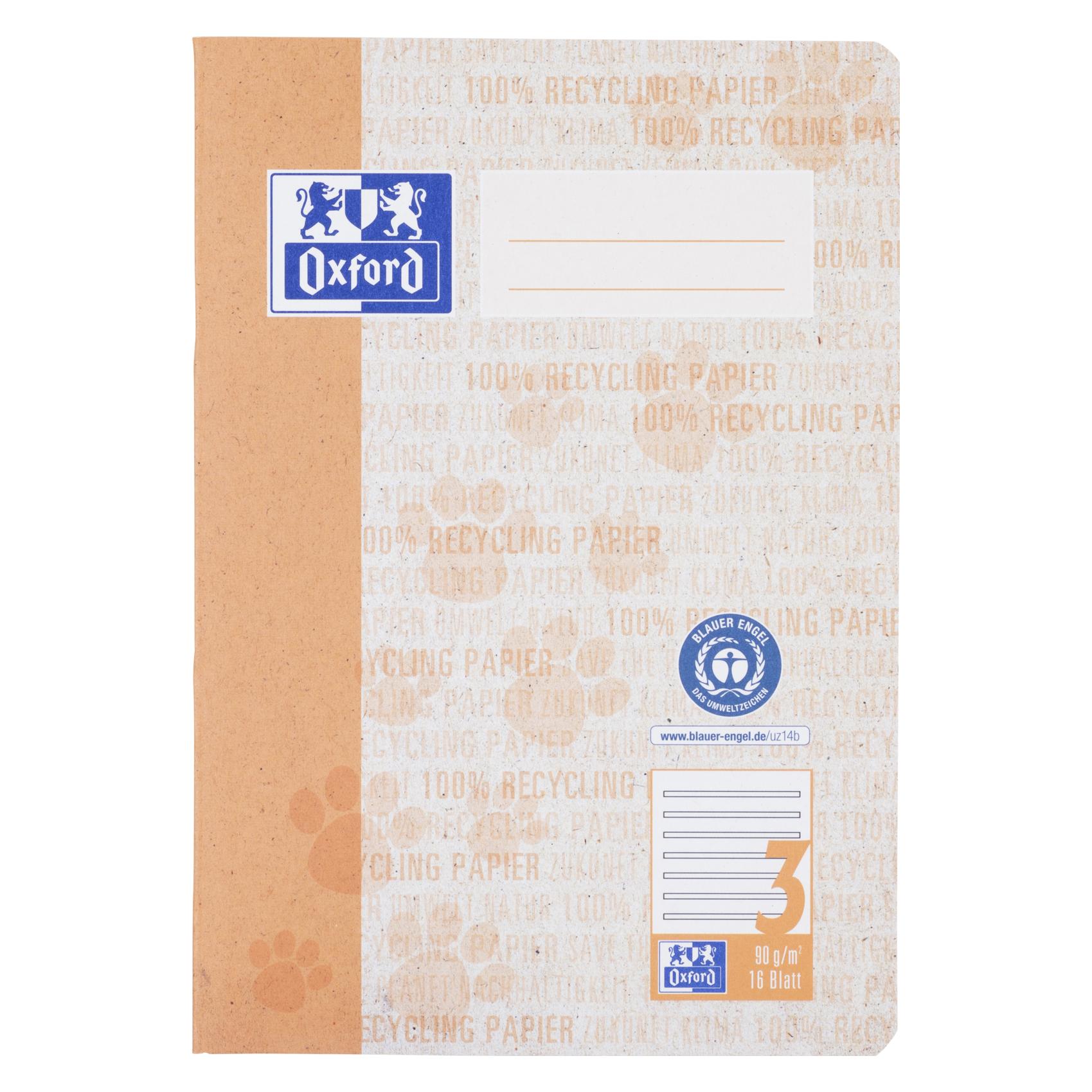 Oxford Recycling Schulheft, A5, Lineatur 3 (A5, Weicher Einband) (400159455)