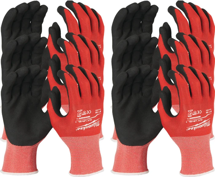 Milwaukee Schnittschutzhandschuhe Klasse 1 Grösse 8 Pack mit 12 Stück (8) (4932471614)