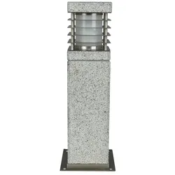 HEITRONIC Sockelleuchte LA MER, 40cm, E27 max. 20W, Granit / Edelstahl, seewasserbeständig, für Gravur geeignet HEI-37261