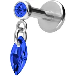 Titan Labret mit Innengewinde KRISTALLOVAL