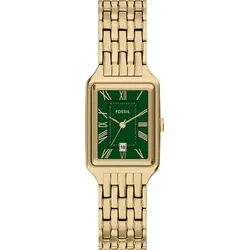 Fossil Quarz / 3 Zeiger Datum Raquel ES5452 - grün,goldfarben - 23mm