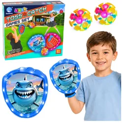 Arcade-Spiel zum Werfen, Fangen, Paddeln, Leuchtende Bälle, LED-Hai