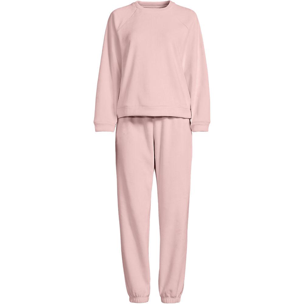 Lounge-Set aus Samt für Damen in Plus-Größe, Damen, size: plus, Pink, Polyester/Polyester-Mischung, by Lands' End